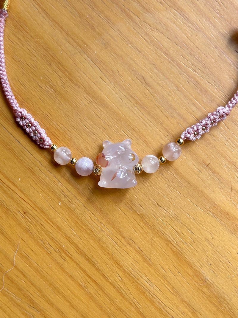 Sakura Agate Hamster Bracelet - Bracelets - Crystal Pink