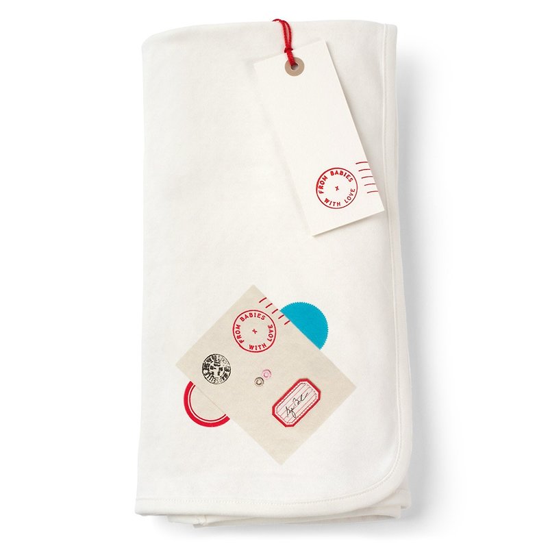 Monkey Blanket Bio-Organic cotton for Baby - ผ้ากันเปื้อน - ผ้าฝ้าย/ผ้าลินิน ขาว