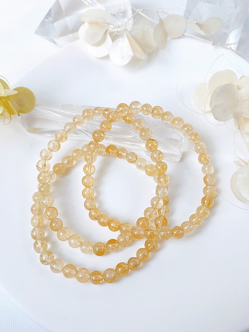 Love jade ice yellow asai bracelet||citrine/yellow asai/crystal - สร้อยข้อมือ - เครื่องเพชรพลอย สีเหลือง