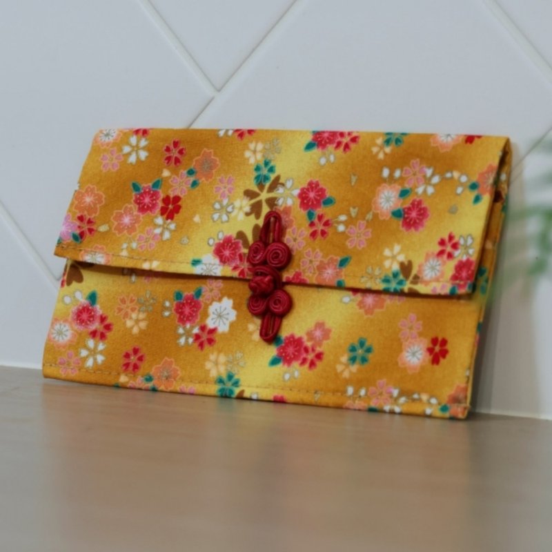 Multifunctional red envelope bag│Spring is warm and flowers are blooming - ถุงอั่งเปา/ตุ้ยเลี้ยง - ผ้าฝ้าย/ผ้าลินิน สีทอง