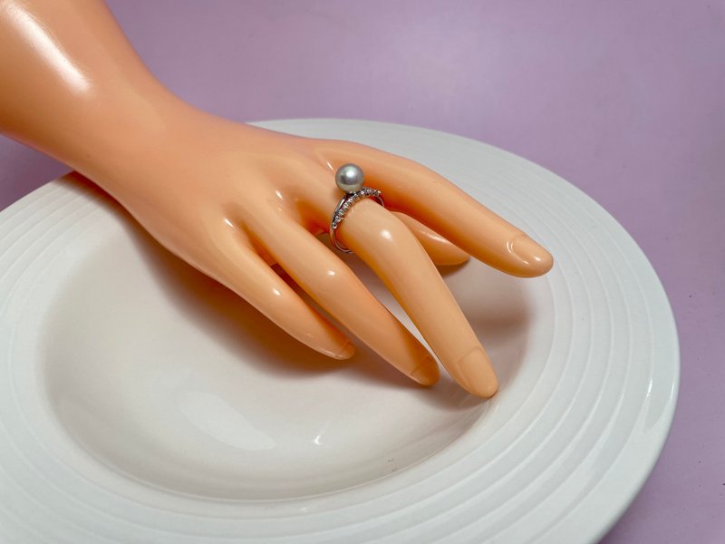 約瑟芬的王冠 天然海水珍珠 真多麻  S925銀 戒指 - 戒指 - 珍珠 銀色