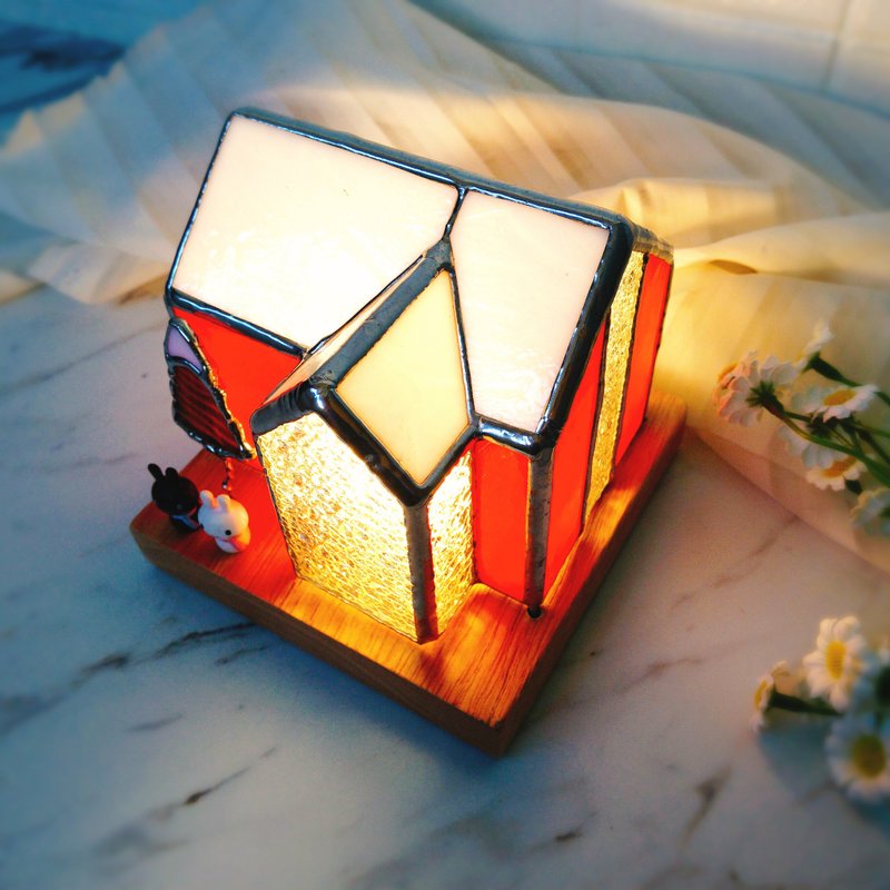 雪屋LED小夜燈/USB燈具/彩色玻璃/鑲嵌玻璃 - 燈具/燈飾 - 其他材質 多色