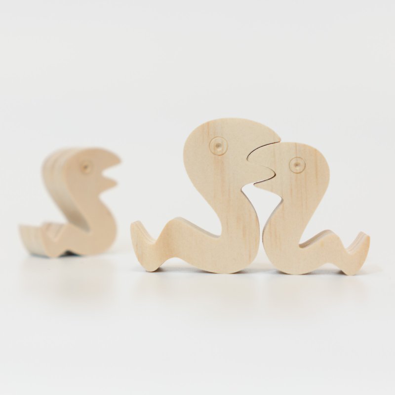 wagaZOO厚切造型積木 森林系列－蛇吻 - 擺飾/家飾品 - 木頭 卡其色