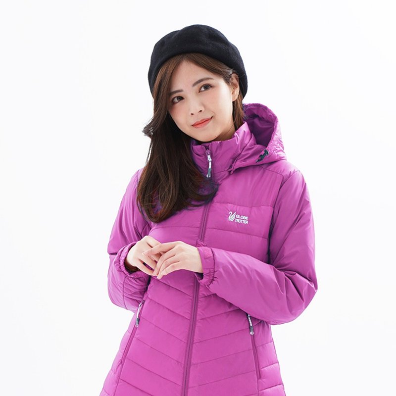 Women's windproof, splashproof and cold medium-length 90% down jacket 22022 Peach - Women's Casual & Functional Jackets - Polyester Pink