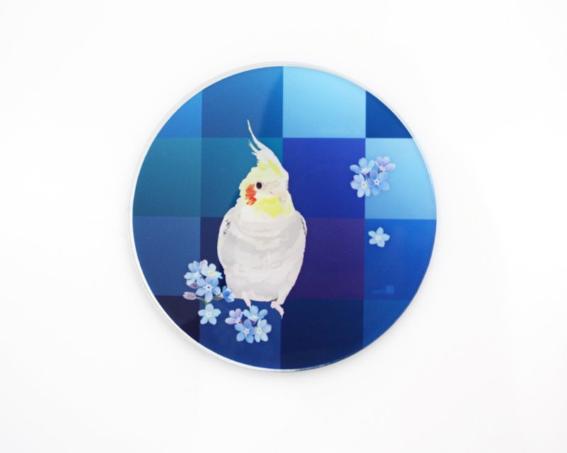 Acrylic Coaster Cockatiel Blue - Coasters - Acrylic Blue