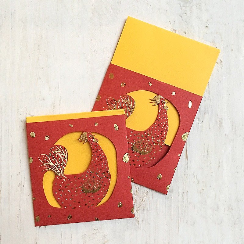 Chinese New Year Rooster Red Packets - การ์ด/โปสการ์ด - กระดาษ สีแดง