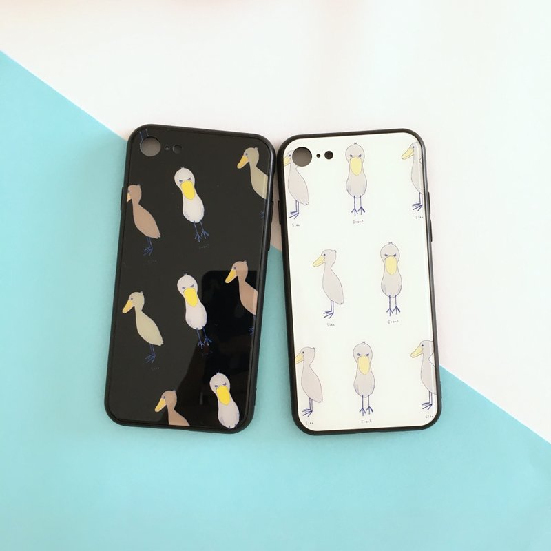 chippitomu ハシビロコウ 強化ガラス iPhoneケース - 手機殼/手機套 - 玻璃 白色