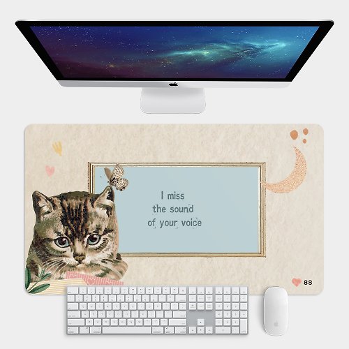 PIXO.STYLE 貓咪 客製化文字 大尺寸 滑鼠墊 餐墊 辦公桌墊 PS058