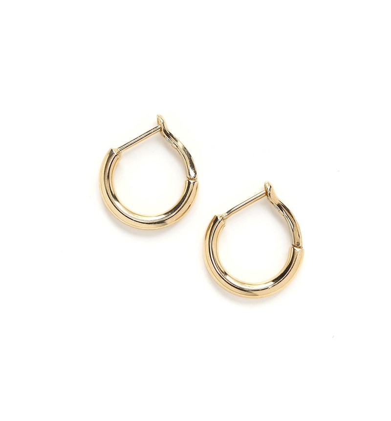 【exitway様用】日本製　K18WG (18金ホワイトゴールド)　ワンタッチフープピアス12mm×２mm【ペア】 - 耳環/耳夾/耳骨夾 - 其他金屬 銀色