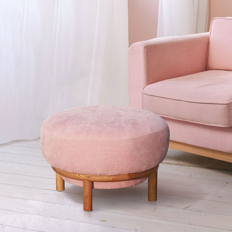 ピンクの椅子スツールミリーキノコ形状デザイン無垢材構造特徴ホームステイ商業用家具 - 椅子・ソファー - ポリエステル ピンク