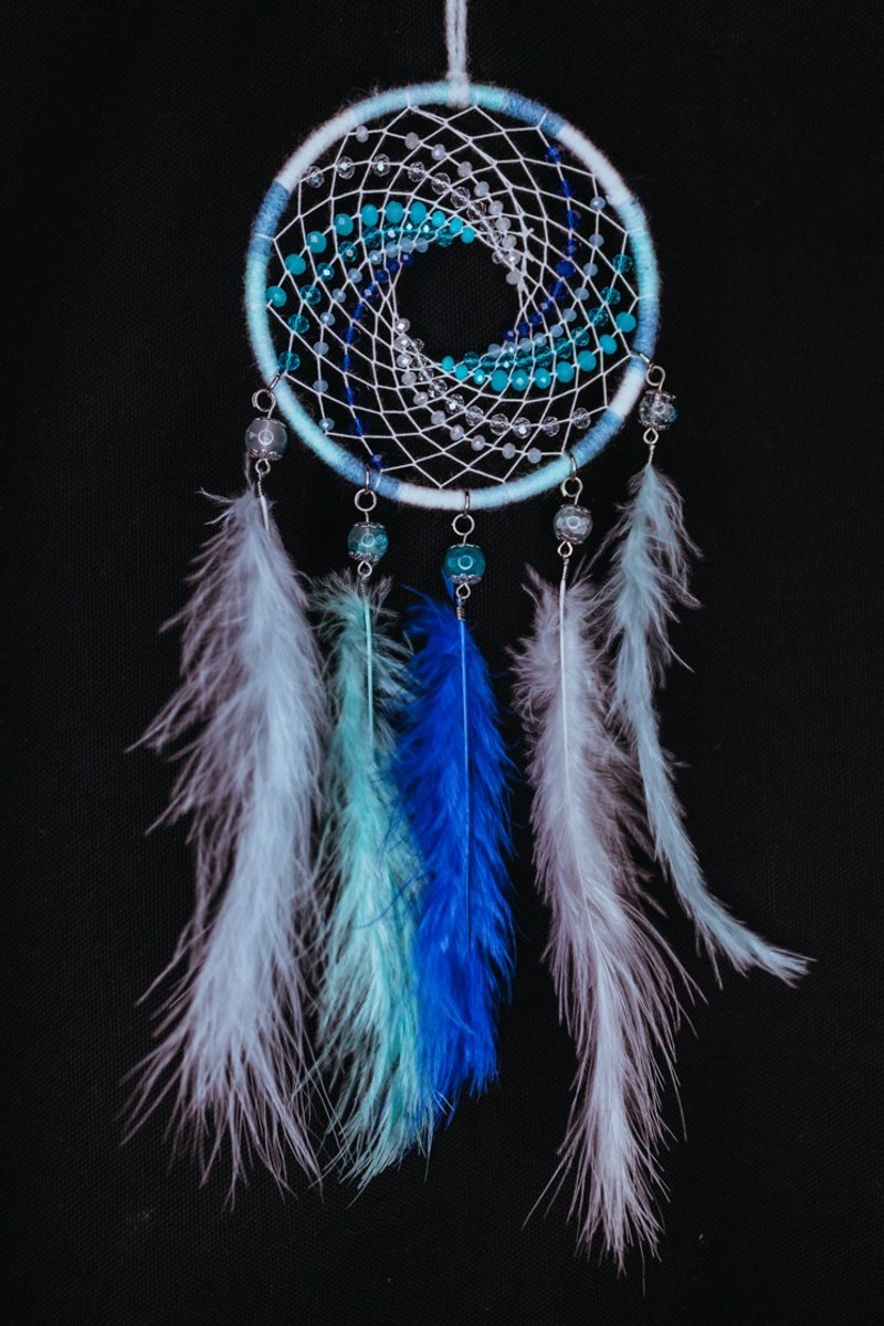 純手工捕夢網 Handmade Dreamcatcher－【藍色漩渦】 - 擺飾/家飾品 - 其他材質 藍色