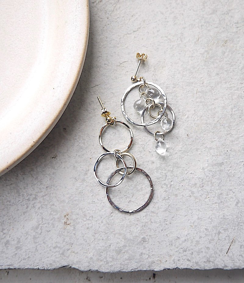 Asymmetric hoop earrings - Earrings & Clip-ons - Other Metals White