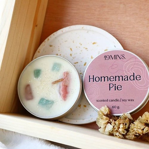 19mins Scented candle, Homemade Pie scent, compact (made from 100% Soy wax)