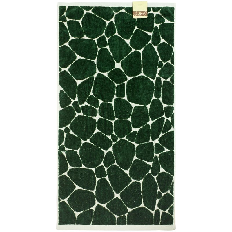 100% Cotton Towel in Giraffe Pattern (Dark Green and Beige) - Towels - Cotton & Hemp Green