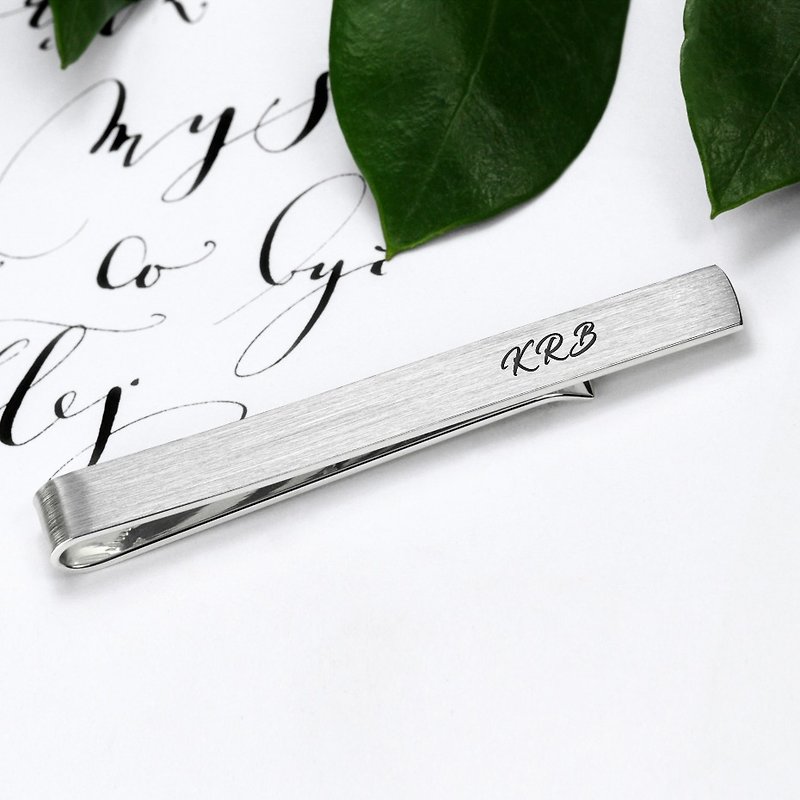 Engraved Tie Clip  for groom, Wedding Tie Clip silver 925, Personalized Tie clip - Ties & Tie Clips - Sterling Silver Silver