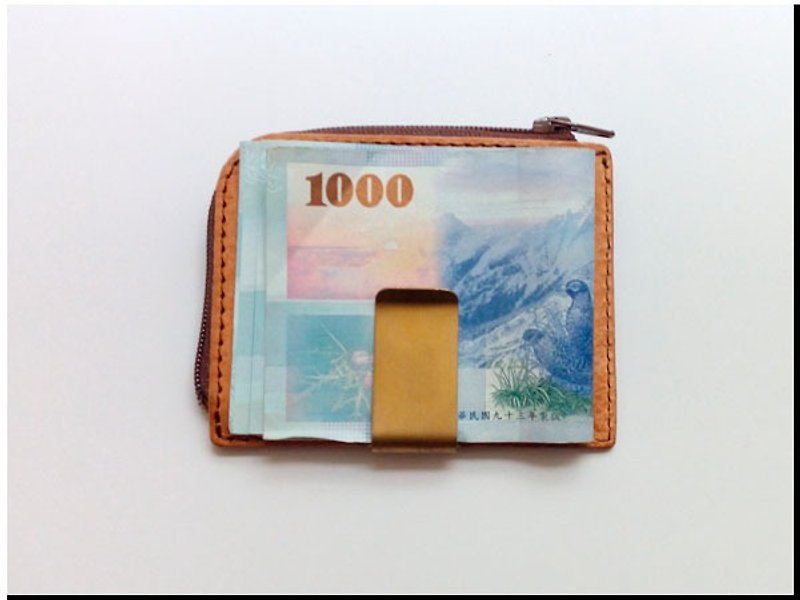 Sewn leather ........ American Natural Leather Money Clip (new revision) - ที่ใส่บัตรคล้องคอ - หนังแท้ 