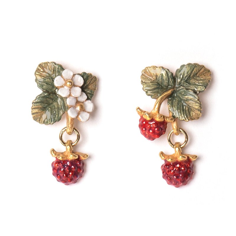 其他金屬 耳環/耳夾 紅色 - Wildberry earrings WildberryPA563