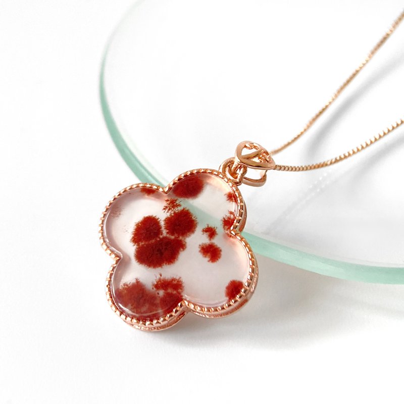 15% off for 2 pieces | Cinnabar agate sterling silver necklace (icy, ethereal and natural beauty) - สร้อยคอ - เงินแท้ 