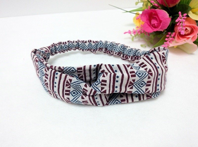 Geometry~Cross Hairband Elastic Band Hairband - Headbands - Other Materials Multicolor