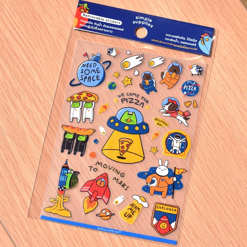 Need Some Space Removable Clear Stickers - Stickers - Waterproof Material Blue