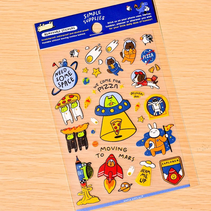 Need Some Space Removable Stickers - 貼紙 - 防水材質 藍色