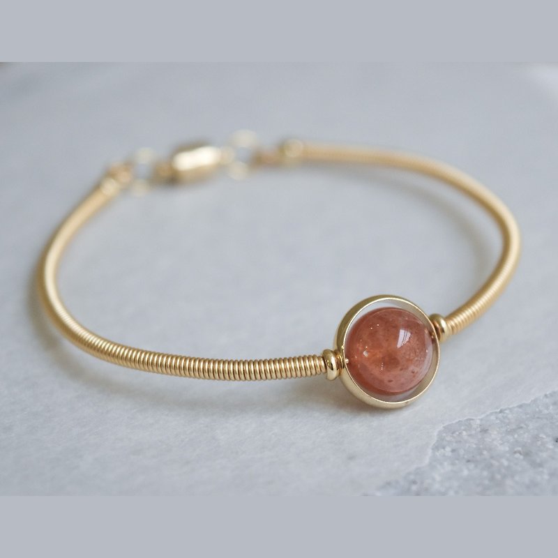 【One】 Stone/ 14K Gold Plated Bracelet - Bracelets - Crystal Gold