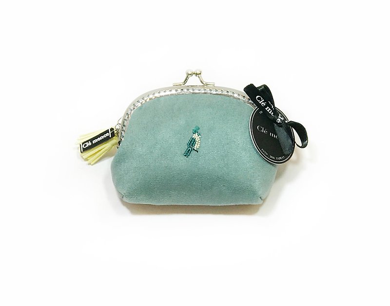 Parrot bead handmade limited arch ugly gold bag - blue and green - กระเป๋าใส่เหรียญ - เส้นใยสังเคราะห์ สีน้ำเงิน