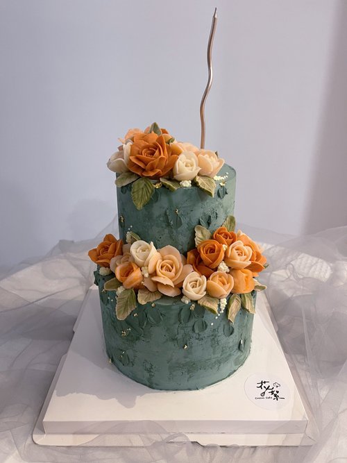 花絮手作烘焙 【客製化】雙層裱花蛋糕。限自取