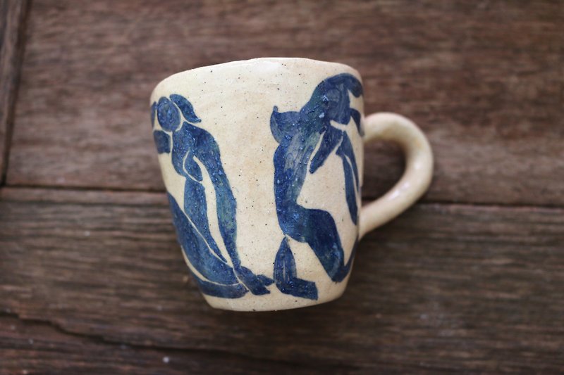 ceramic henri matisse coffee cup - 咖啡杯 - 陶 藍色