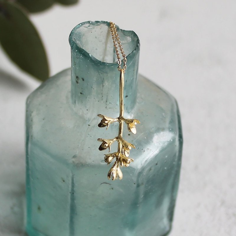 K18 olive flower lover necklace - สร้อยคอ - เครื่องประดับ สีทอง