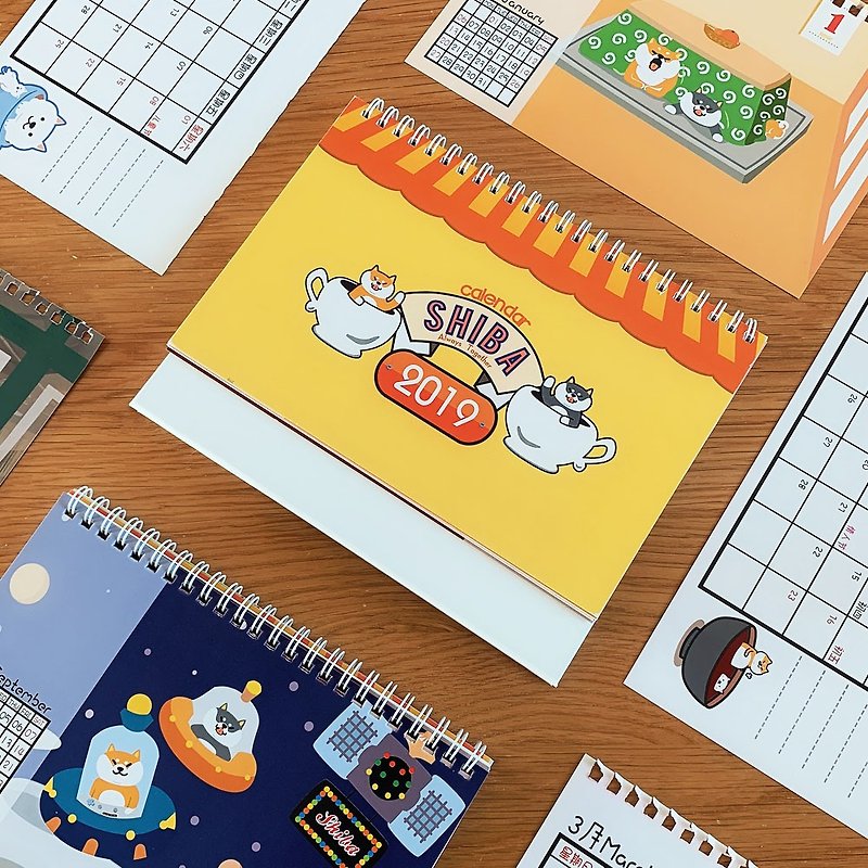 Baise-cho original dog Shiba Inu shiba 2019 desk calendar calendar - Calendars - Paper 