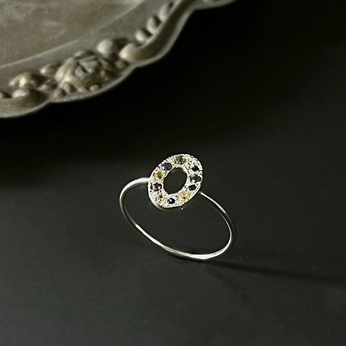 One Dimple 單窩 : 純銀 k金珠寶設計與訂製 異國風情配色戒指 925銀