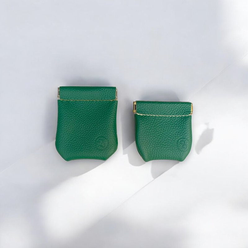 DUAL - Cowhide bullet coin purse/wire/ stamp/storage bag-Green - Coin Purses - Genuine Leather Green