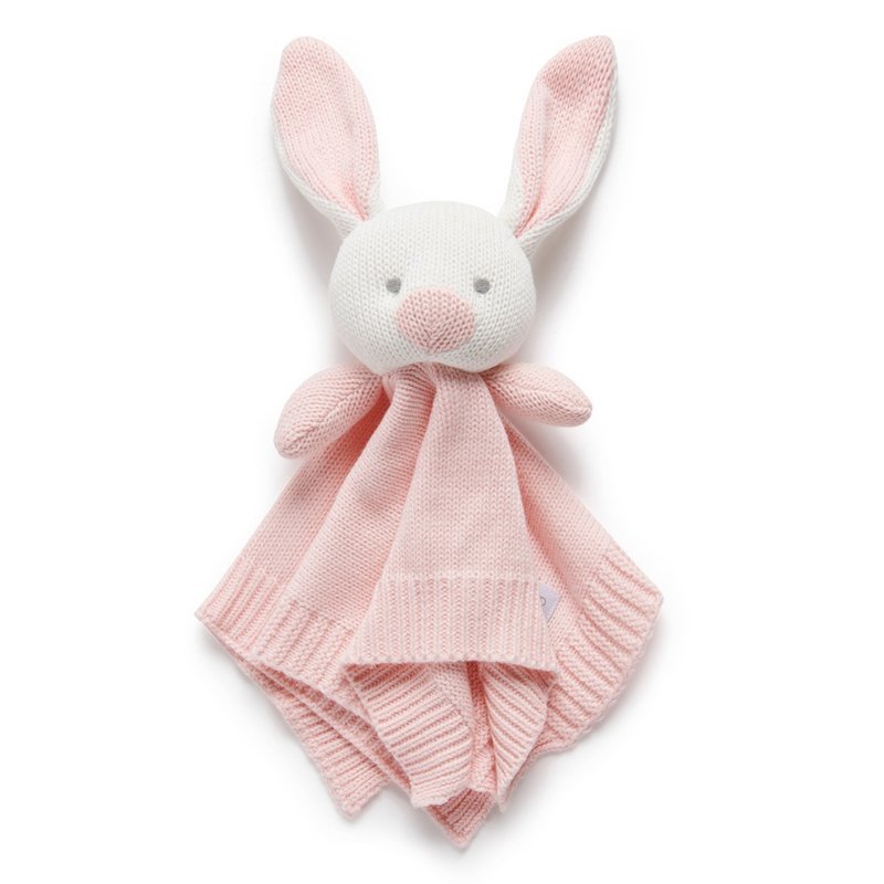 澳洲Purebaby 嬰兒安撫巾/寶寶安撫玩具 粉紅兔 - 寶寶/兒童玩具/玩偶 - 棉．麻 粉紅色