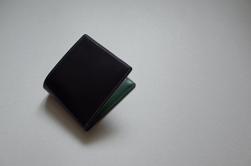 B.Wallet Type05 - 雙層短皮夾 - 銀包 - 真皮 綠色