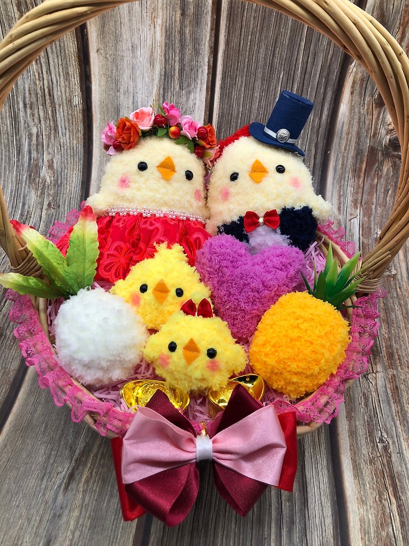 Cute wool woven belt road chicken doll wedding engagement wedding small things wedding supplies - Items for Display - Polyester Red