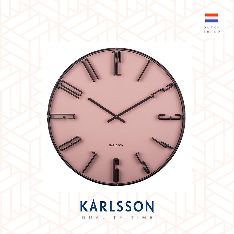 Karlsson, Wall clock 40cm Sentient faded pink - Clocks - Other Metals Pink