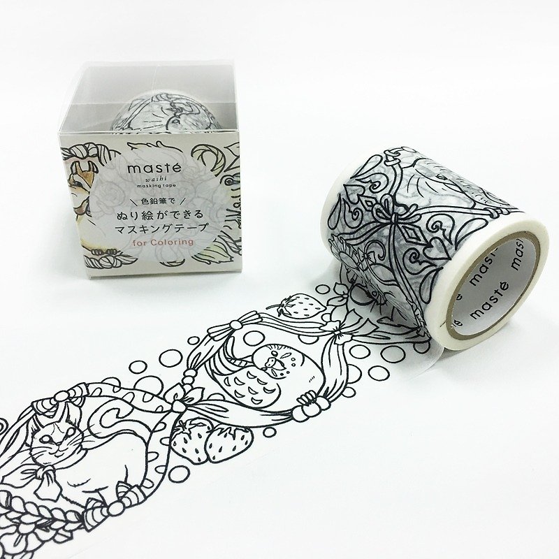 maste Masking Tape for Coloring【Animal (MST-ZC01-A)】 - มาสกิ้งเทป - กระดาษ สีดำ
