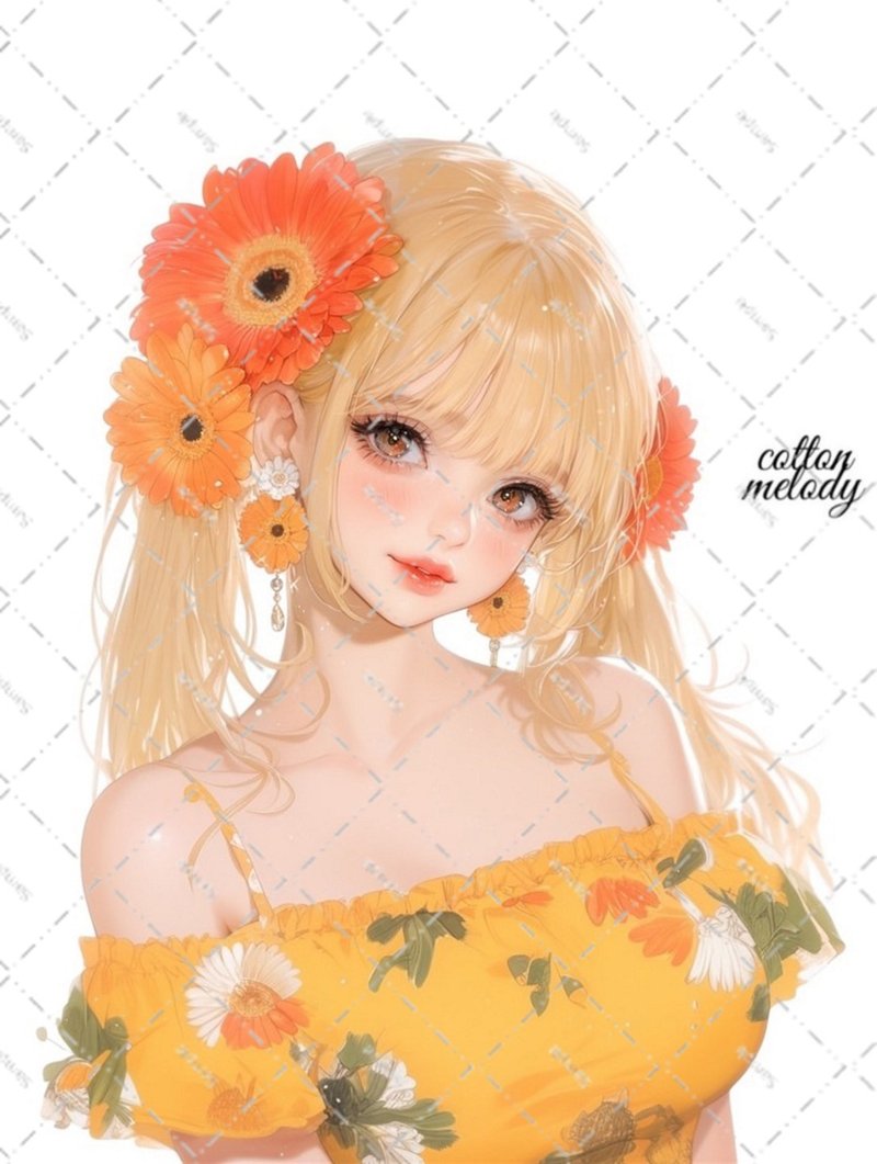 original sticker no.6168 人物ステッカー オリジナルステッカー 人物ステッカー 女の子ステッカー オリジナル人物ステッカー - 貼紙 - 紙 