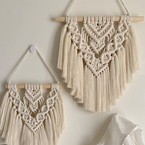 𝐚𝐧𝐧𝐢𝐞𝐞𝐢𝐧𝐧𝐚 |macrame studio Macrame 鑽石 對稱 編織 流蘇 掛飾