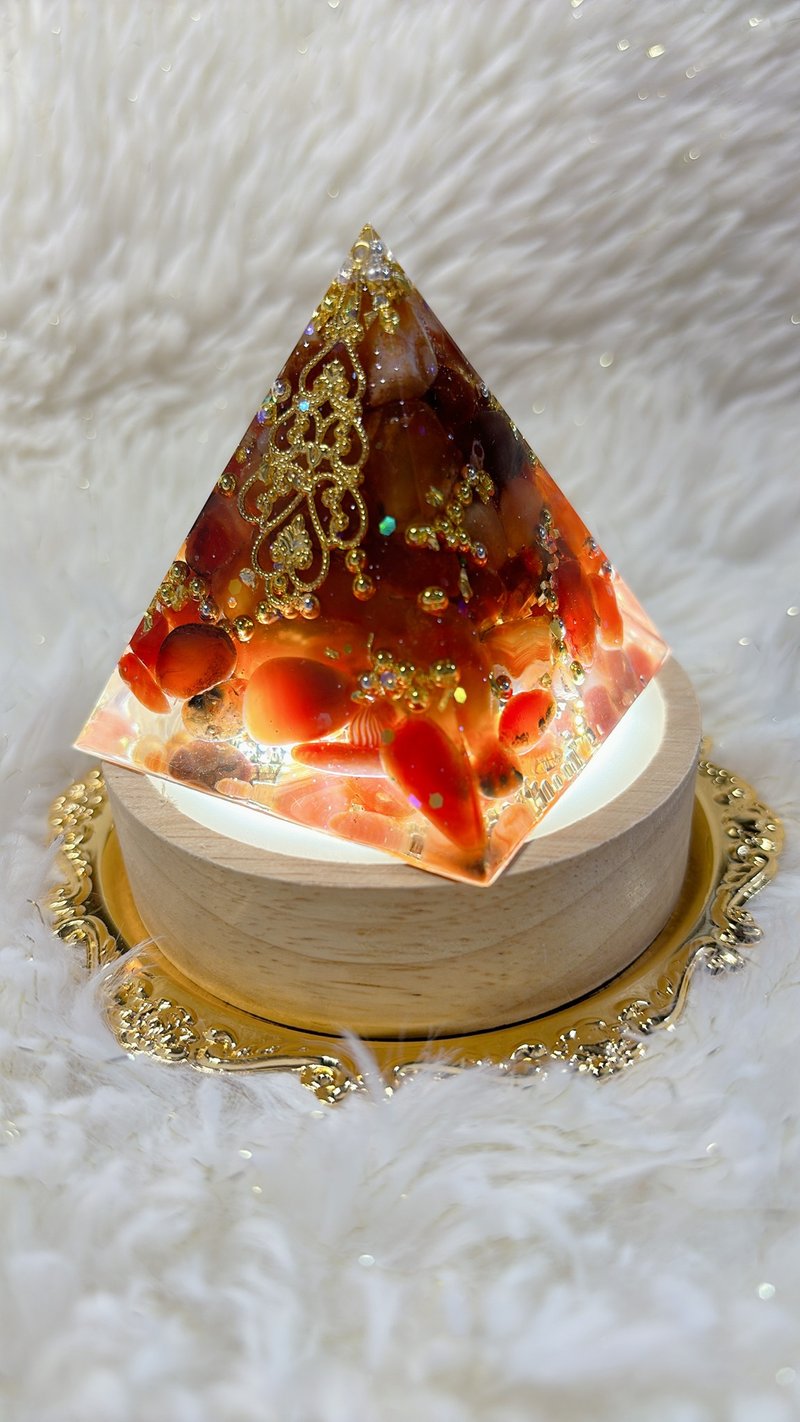 The power of calming-Red Onyx Ao Gang Neng Pyramid - Items for Display - Crystal Red