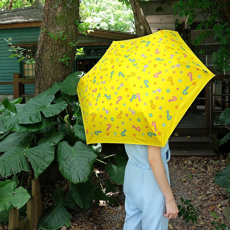 【台湾文川雨の話】ロハス牧師の抗UV三つ折り傘（アヒルの癒し） - 傘・雨具 - 防水素材 多色
