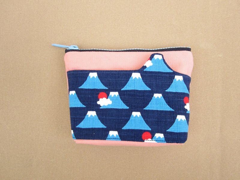 *富士山深藍 /造型口袋零錢包 * - 散紙包 - 其他材質 藍色
