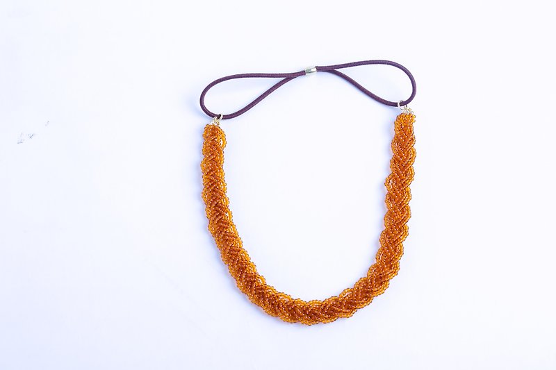 beads headband　amber - Hair Accessories - Rubber Brown