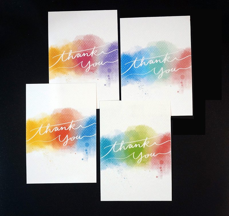 Watercolor Thank you card - 4 styles (with Envelope) - การ์ด/โปสการ์ด - กระดาษ 