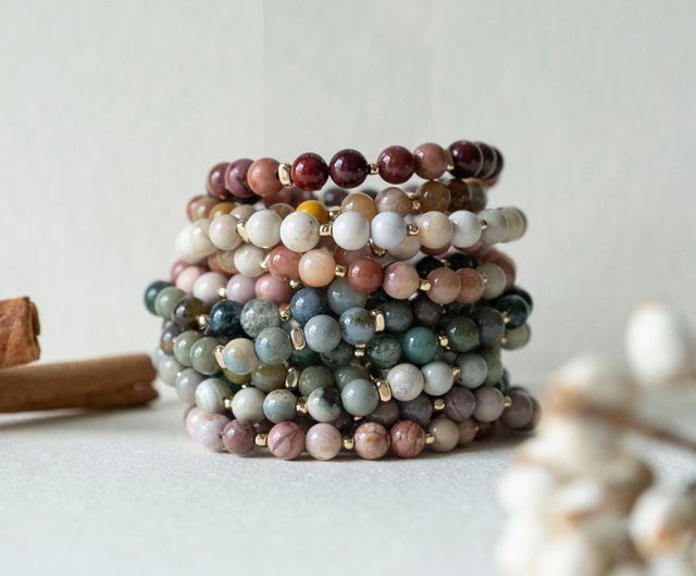 Genuine shops gemstone stretch bracelets