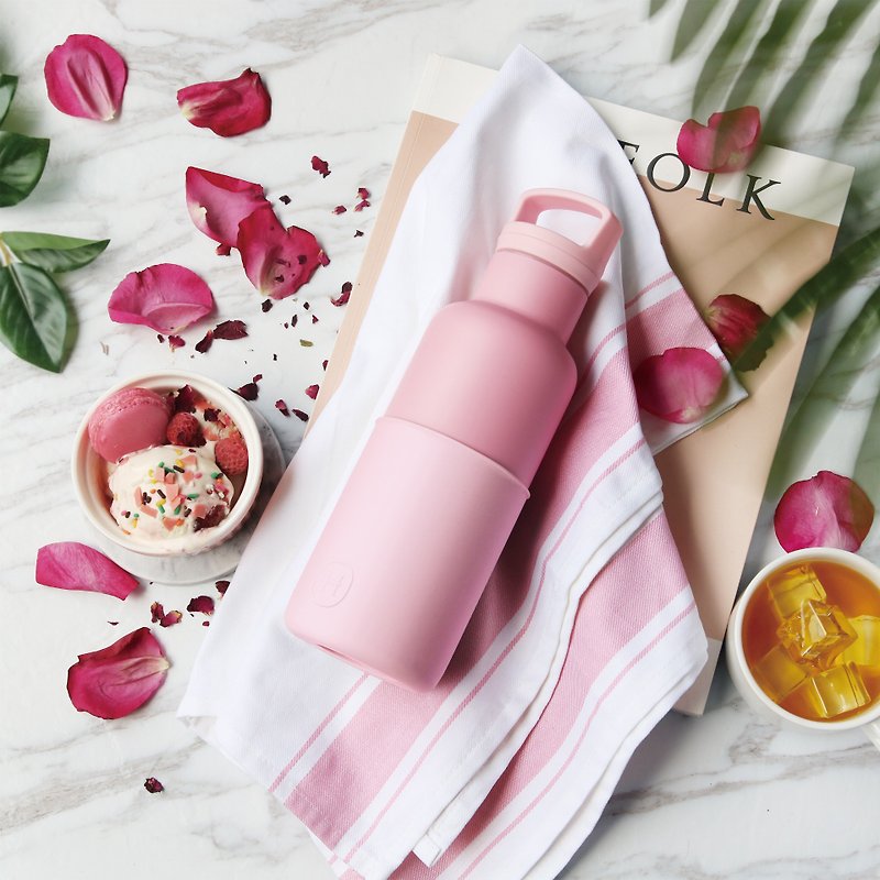 【Pinkoi 週年慶福袋】太妃+雪白-玫瑰粉雙瓶組合 - 水壺/水瓶 - 其他金屬 粉紅色