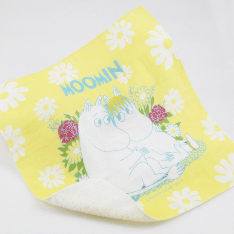 Moomin嚕嚕米授權：【羅曼史】-柔棉小方巾(280g) - 毛巾/浴巾 - 棉．麻 黃色