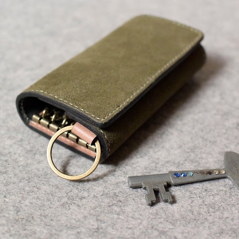 Genuine leather bi-fold double laminated key bag K17 //New home gift/ - ที่ห้อยกุญแจ - หนังแท้ 