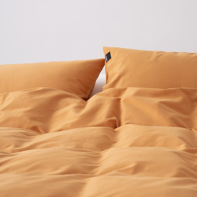 活力橙60支柔軟親膚純棉床包床單枕頭套被套雙人床四件套 - 寢具/床單/被套 - 棉．麻 橘色